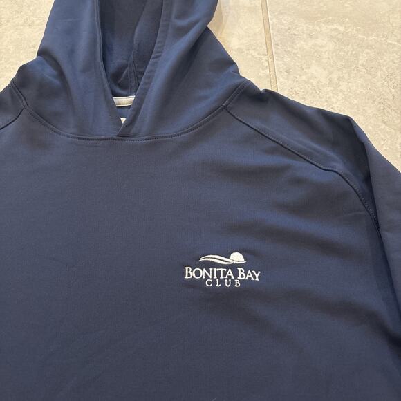 Peter Millar Hoodie Mens Sz L Blue Pine Performance Sun Protection Pullover Logo - Picture 2 of 10